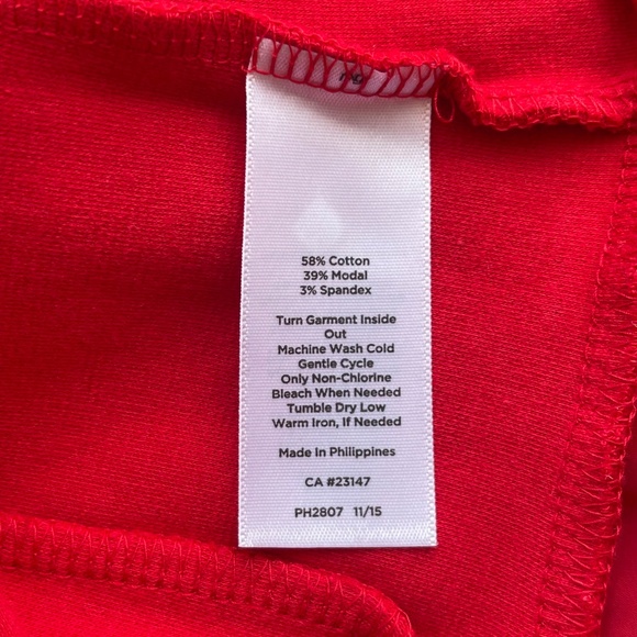 Talbots Red Ponte Short Sleeve Top - Picture 8 of 11